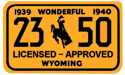 (image for) 1939-1940 Wyoming Inspection Registration sticker